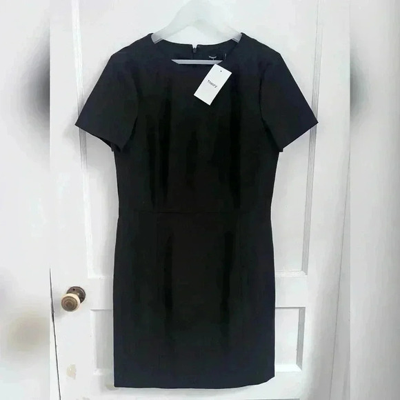 Theory Cassii Shift Sheath Career Wool Black Dress New W/Tag Size 10 $265 - Picture 3 of 4